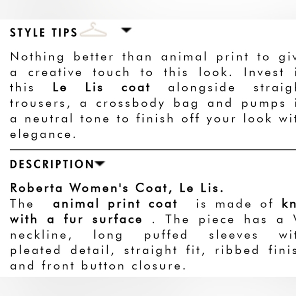 LE LIS BLANC  Chunky Animal Print Cardigan Sweater Coat Size Large - Picture 15 of 16